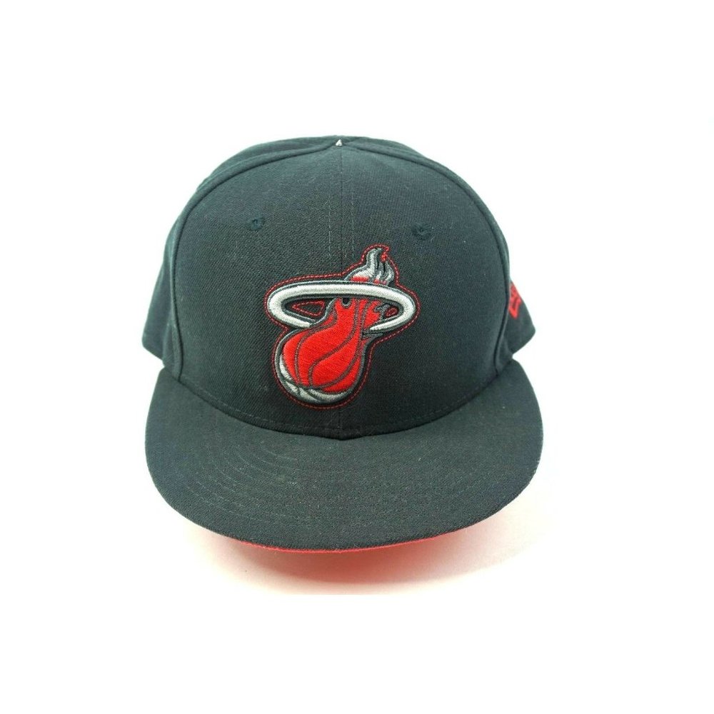Official Miami Heat NBA HWC Hat Cap Size 7 59Fifty New Era Gray Embroidered